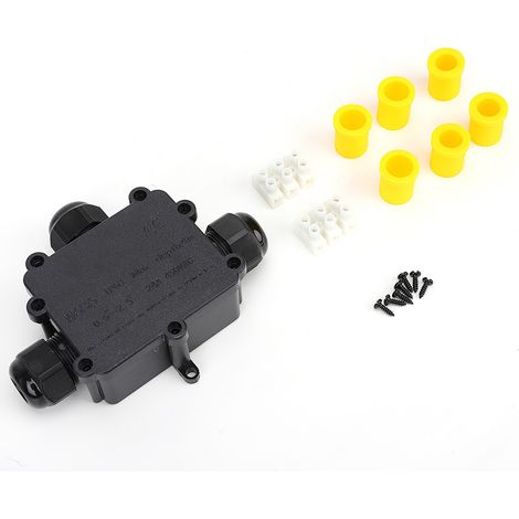 Boîte de jonction étanche IP68 en plastique M686 pour câbles extérieurs, type T, pour câbles électriques 3 voies. (1/5)