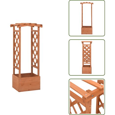 Pflanzkasten mit Spalier 49x39x117 cm Tannenholz - Holzpflanze - Pflanzentopf - Balkonblumenkübel - Gartendekoration - Rankhilfen (1/5)