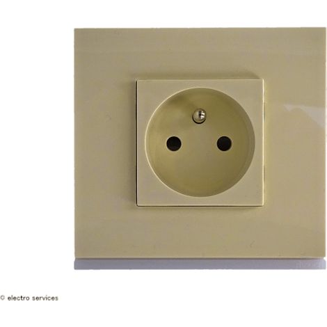Hager – Prise de courant Gallery Dune – Prise 2P+T 16A 250V – Dimensions 88x92mm – Pour installation intérieure