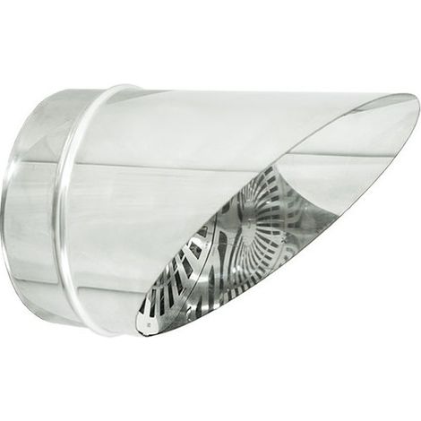 Fumaiolo da 300mm tipo a becco inox aisi 304 base tonda innesto m maschio