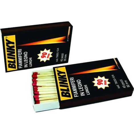 Fiammiferi Legno Blinky Lunghi Pz.45 Ca. Mm. 90