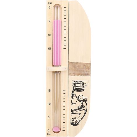 Minuteur de sauna en forme d'horloge à sable rose, 15 minutes, à suspendre au mur, outil de chronométrage pour sauna
