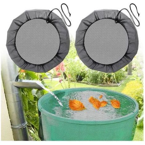 Rainwater Tank Cover - 2 Pieces - 60 cm Diameter - Drawstring Cover - Adjustable Protective Net