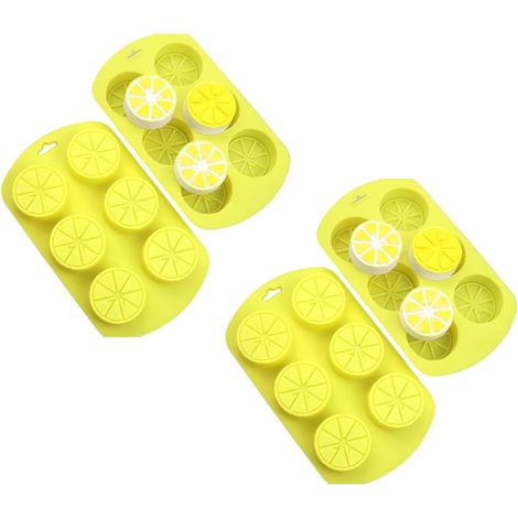 2Pcs Fruit Shaped Silicone Molds, 3D Lemon Fondant Mold Chocolate Candy Biscuit Sugar Baking Mold for Cake Cupcake Dessert Candle Decoration Suitable for Making Chocolates, Jellies,Candy Making Suppli (1/5)