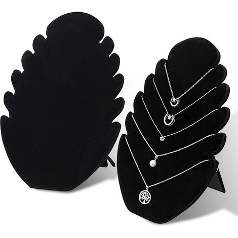 Juego de 2 soportes para collares, soporte de terciopelo para collares, organizador de joyas, soporte para pendientes para mujer - Organizador de tocador (28,3  20,3 cm) (1/5)