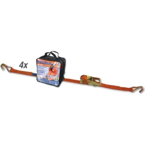 Robur 8181 6/B4 Cricchetti nastro a uncino 6,0 m poliestere 4 Pz.