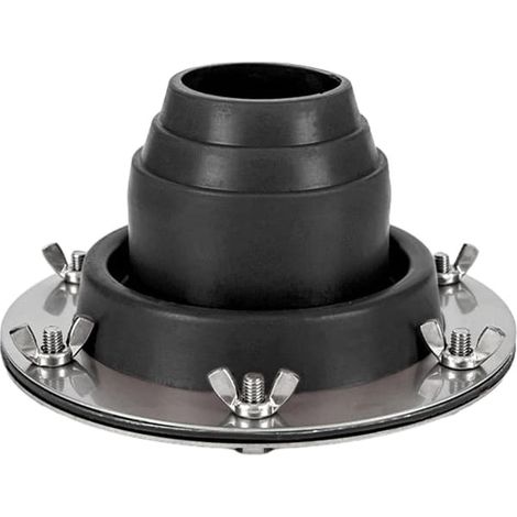 Kit de passe-cheminée pour poêle de tente - Passe-cheminée flexible en silicone haute température pour tentes cloches - Noir (1/5)