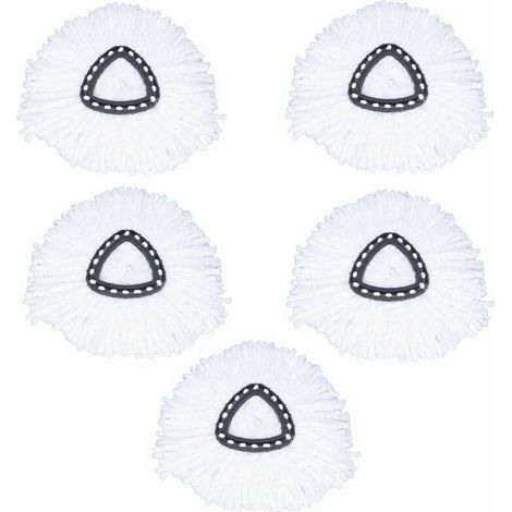 Têtes de vadrouille de rechange en microfibre pour vadrouille Vileda Turbo 2in1 EasyWring Spin Mop pour O-Zeder 360 Rotating Floor Mop Pack de 5 (1/5)