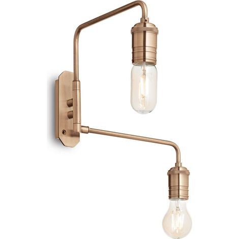 Ideal Lux Triumph - Applique murale à 2 ampoules en laiton antique