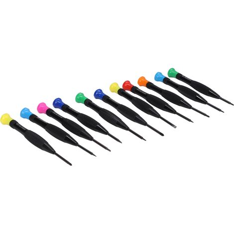 Lot de 11 tournevis aimantés précis multifonctions tailles variées pour réparation téléphone lunettes montre ordinateur (1/5)