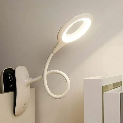 Ulisem lampe de lecture à pince LED avec capteur tactile, flexible à 360°, rechargeable USB, pour lit et bureau ODIPIE (1/4)