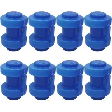 Lot de 8 embouts de protection pour barres de filet de trampoline, 25 mm, bleu (1/5)
