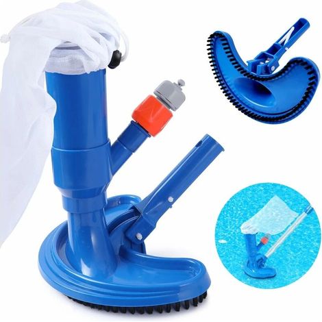 Nettoyeur de piscine pour piscine hors sol, nettoyeur de piscine portable avec sac Ă sable et brosse, accessoires de piscine pour fontaine de bassin (sans tige) (1/4)