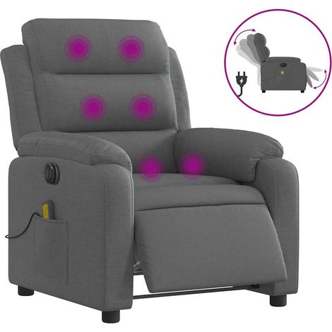Maison Exclusive - Massagesessel Elektrisch Dunkelgrau Stoff