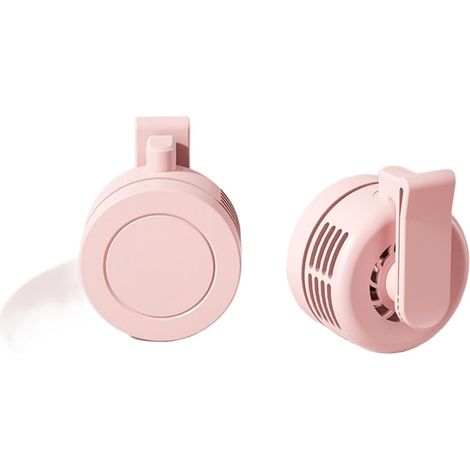 JSSEVN - Ventilador de cuello con clip, portátil, recargable por USB, manos libres, rotación de 360 grados, 3 velocidades, ligero para viajes y oficina (flor rosa) (1/5)