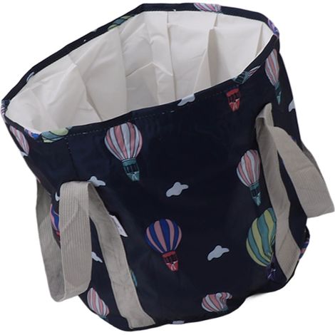Bassin de bain de pieds pliable, isolé en PVC, portable, avec poignée, pour le camping et les voyages, bleu marine, ballon. (1/5)