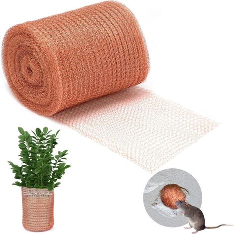 Maille en cuivre, barrière anti-limaces et escargots (12,7 cm x 9 m), maille flexible anti-rongeurs — Pour la protection des plantes et le colmatage de trous