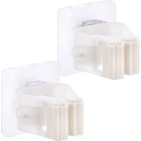 Selbstklebender mopp und besenhalter wei 2er pack