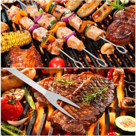Ensemble d'outils de barbecue - - Kit 16 pièces - 100% acier inoxydable - Sac de rangement - Accessoires complets (1/5)