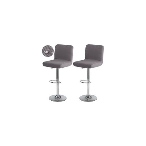Housse de Tabouret de Bar avec Dossier Imperméable Couverture de Chaise Haute de Bar Extensible Housse de Chaise de Salle à Manger Pivotante Lavable 2 Pièces Gris foncé (1/5)