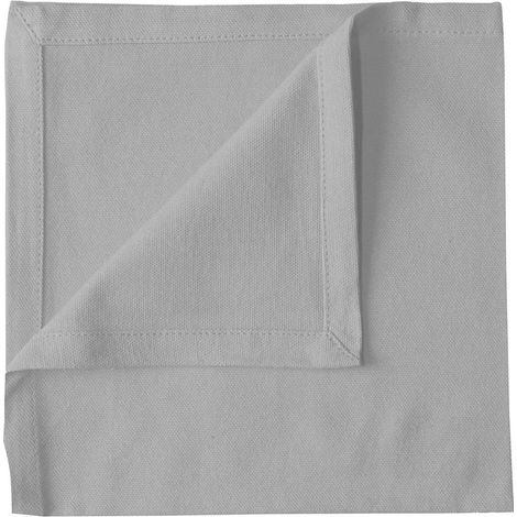 Serviette de table unie et colorée Gris clair 40x40 cm