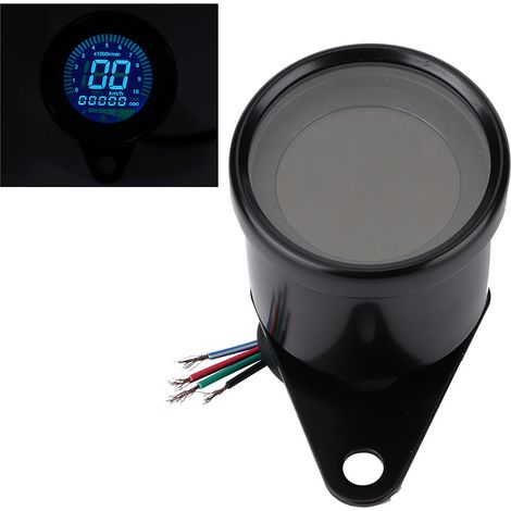 Universeller digitaler LED-Motorradtacho mit Anzeige von Geschwindigkeit, Drehzahl und Ölstand – Schwarz (1/5)