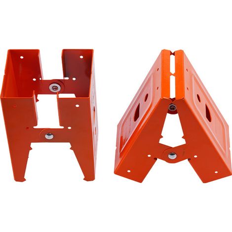 Équerre de serrage pour chevalet de scie à bétail, table de travail pour bricolage, support mobile pour table à bois industrielle, connecteur de quincaillerie (pince pour chevalet orange [paire]) (1/5)