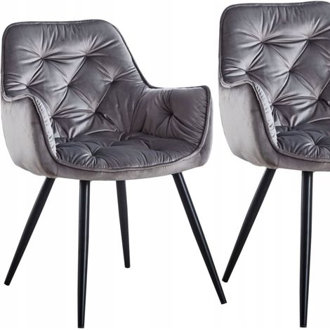 Silla de terciopelo gris HF-058 (1/4)