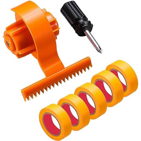 Abroller für Abdeckband, Abdeckbandapplikator mit Skala, einstellbare Breite für Wände, Türen und Fenster (mit 5 Rollen Klebeband) (1/5)