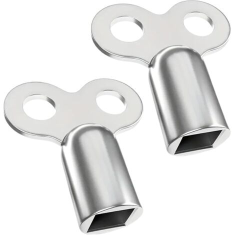 QORVA-Clé de soupape d'échappement, argentée, 2,62,40,9 cm, 2 clés de purge de radiateur robustes et stables, compatibles avec la plupart des radiateurs.