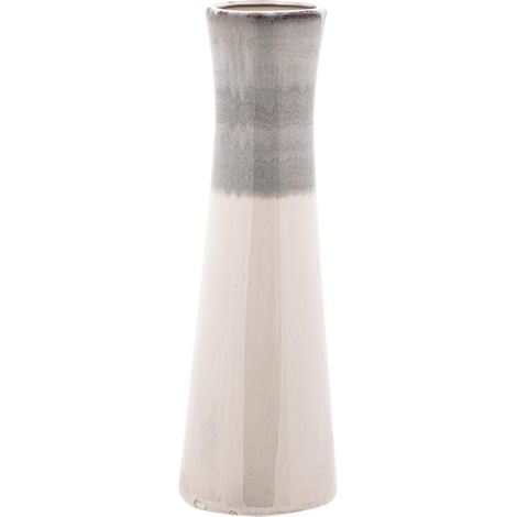 Vaso in ceramica beige grigio 10x30cm Bali
