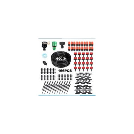 Kit Irrigation Goutte à Goutte, d'arrosage automatique système DIY Avec arrosage Micro Arroseur et 25m Tuyaux, pour jardin serre potager pelouse H681