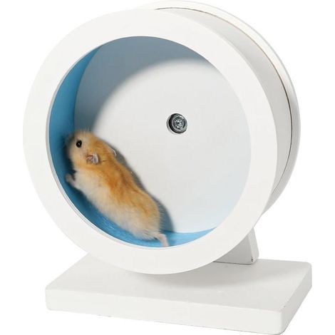 Roue de Hamster bleue de 6.0 pouces, roue d'exercice d'entraînement silencieuse en bois,roue rotative assez courante,bleue,petite (1/3)