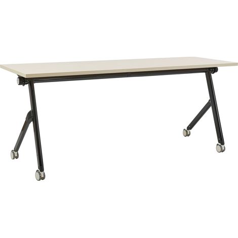 Zusammenklappbarer Schreibtisch BENDI Hellbraun 180 cm 60 cm mit Rädern
