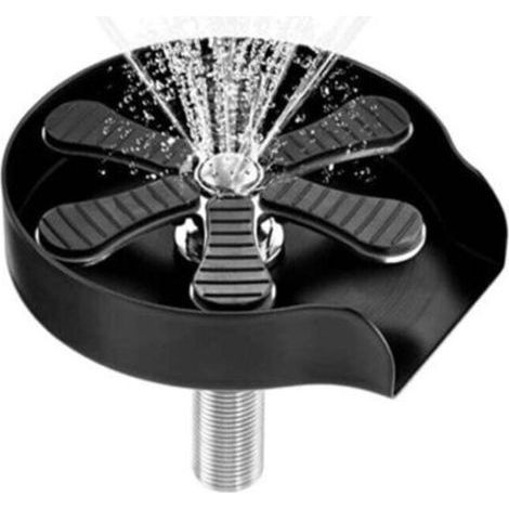 Lave Verre pour éVier Lavabo - Rince Verre Brosse En Verre pour éVier De Bar - Lave Biberon Bouteille, Accessoire Evier Cuisine - Noir (1/5)