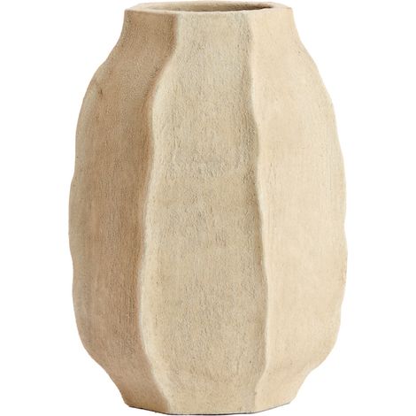 Light & Living Vase Saphira aus Stein in matter Sandtönung -
