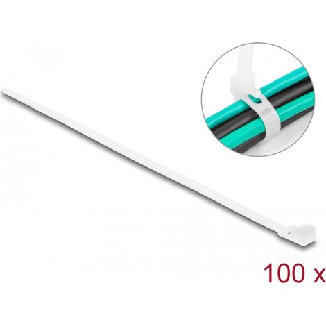 Delock Bridas para cables reutilizables LA 200 x AN 4,8 mm 100 piezas blanco