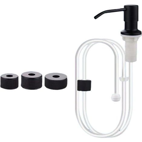 Kitchen Sink Soap Dispenser, Extension Tube Kits, Built-in Sink Soap Dispenser, Lotion Dispenser, Black (1/5)