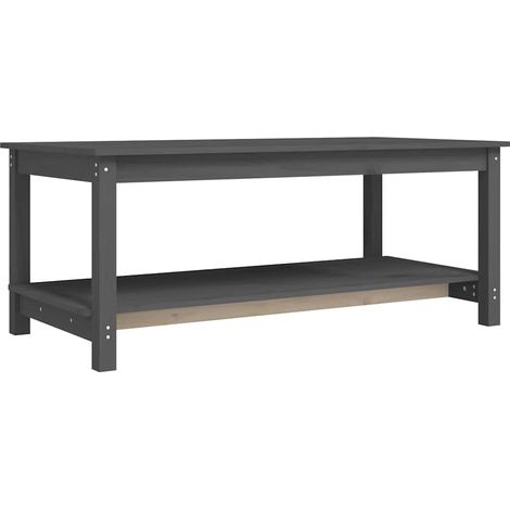 Maison Exclusive - Couchtisch Grau 110x55x45 cm Massivholz Kiefer (1/5)