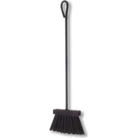 Brosse À Cheminée - 1 Pièce - Fer Forgé Noir - 475x100 Mm - Manche Droit Avec Anneau De Suspension - Pour Cheminée Barbecue Et Poêle À Bois (1/4)