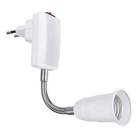 Douille E27 avec Interrupteur pour Lampe Murale Cuisine, AC 220V, Support Lampe Douille E27 à Poser, Spot Lampe Murale sans Fil pour Lampe de Lecture, Lampe de Garage (sans ampoule) (1/4)