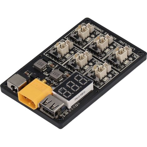 Carte de charge pour batterie 1S 6 en 1, plaque de charge haute efficacité pour batterie LiPo, carte de charge d'équilibrage (1/5)