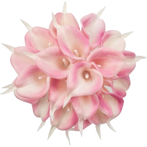 20 Pièces Artificielle Calla Lily Latex Fleurs Artificielle Mariée Mariage Bouquet pour Domicile Mariage Fête Maison Décorations (rose) (1/4)