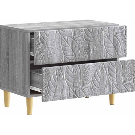 Comodino Armadio da Notte Mobiletto da notte Sonoma grigio 62 x 34,5 x 48 cm Legno ingegnerizzato (1/5)