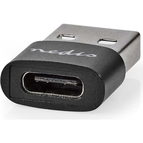 Adattatore usb a usb 20 usb a maschio usb c femmina 480 mbps rotondo nichelato nero scatola (1/5)
