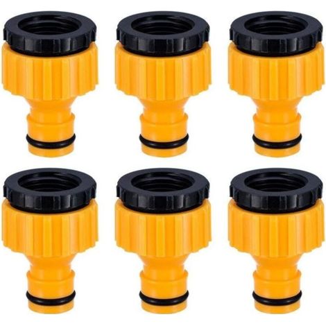 [NIEMALS VERWENDET] Kunststoff-Gartenarmatur-Anschlussstück mit 3/4"- und 1/2"-BSP-Gewinde, 2-in-1-Schraubanschluss, Gewindeadapter, 6er-Pack