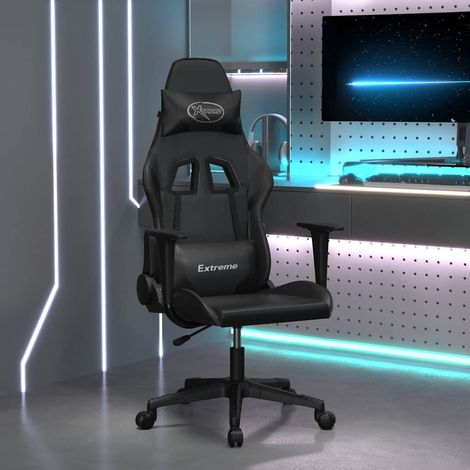 vidaXL Silla gaming cuero sintético negro (1/5)
