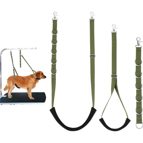 Set di tre guinzagli regolabili e retrattili per shampoo e bagno per animali domestici (verde) (1/3)
