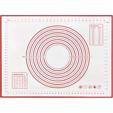 Accessoire de rangement pour la cuisine, tapis de cuisson réutilisable en silicone 60 x 40 cm, avec fonction de mesure, antidérapant et antiadhésif - RAPANDA (1/4)