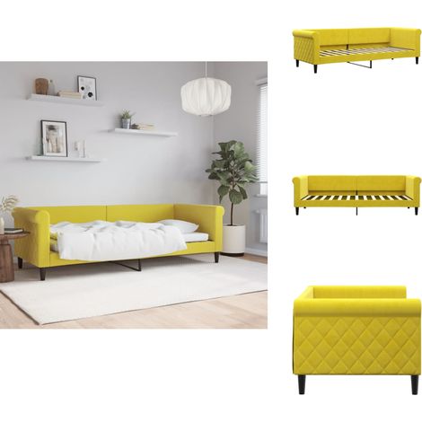 Tagesbett Gelb 80x200 cm Samt - Sofa - Schlafsofa - Gästebett - Tagesbett - Samtcouch (1/5)